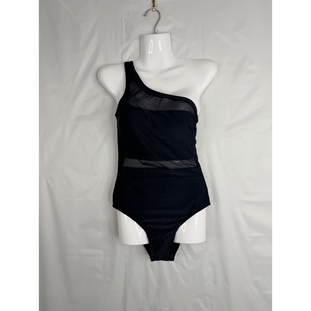 Cupshe One Piece Swimsuit XS Black One Shoulder NWT Slimming